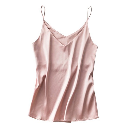 Blouse Vest Plain Silk Satin Camisole Top Women's Tank Strappy Sleeveless Top - Picture 5 of 29