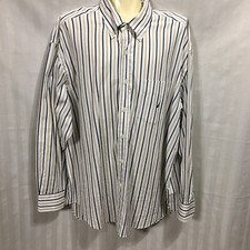 Nautica XL Dress Shirt Cotton Striped Office Career Work Long Sleeved