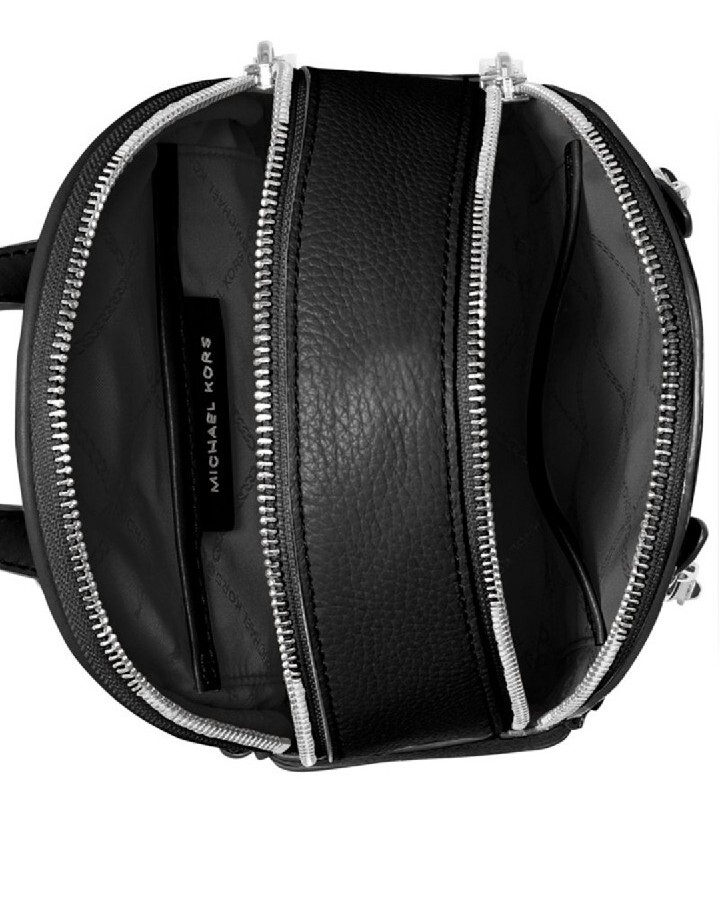 Michael Kors Black Leather Mini Backpack‎ Studded Convertible Bag Purse Michael Kors Mini Brooklyn Studded Leather Black Backpack  main image 3