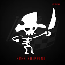 Skeleton Pirate Vinyl Decal Sticker | Sword Eye Patch Window Laptop Mobile 618