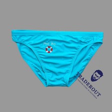 Pool Boy Custom Embroidery Men turquoise blue swim Brief Swimwear Size 36 38