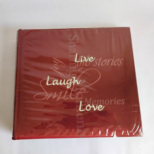Embroidered Live Laugh Love Photo Album Holds 200 Pictures Satin Fabric Album - Picture 2 of 7