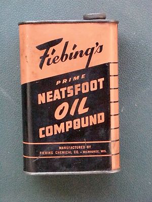FIEBING'S PRIME NEATSFOOT OIL COMPOUND CAN FIBBING CHEMICAL CO MILWAUKEE, WISCON