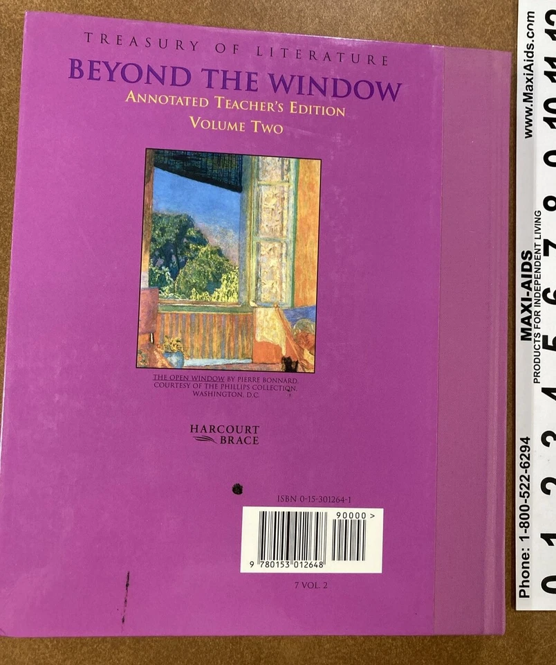 Treasury of Literature Beyond the Window Vol 2 Teacher Ed HC Farr 1995 7th Grade Foto 2 de 4