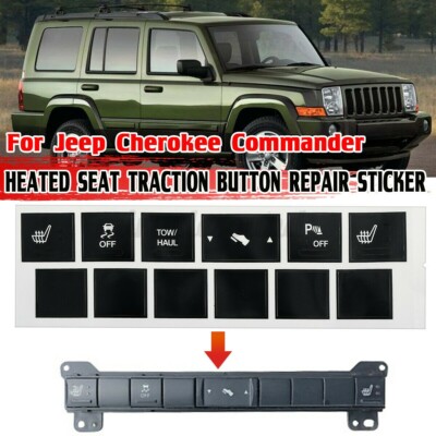 Heated Seat Traction Button Repair Sticker Set For Jeep Cherokee Commander