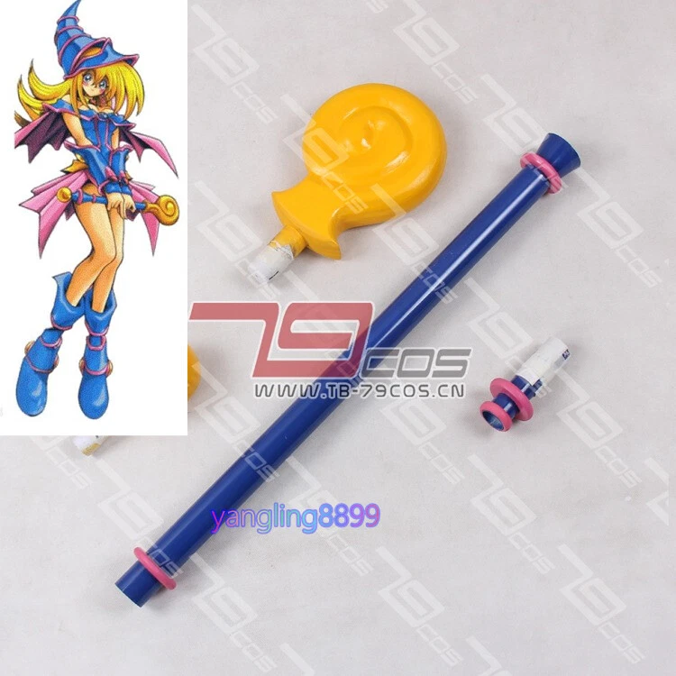 Yu-Gi-Oh! Bastones varita de cosplay Black Magician Girl utilería de juego de rol BMG hechos a mano 31" Foto 4 de 4