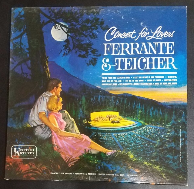 Ferrante & Teicher Concert for Lovers LP Vinyl Record MONO UAL 3315