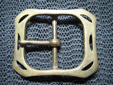 BRUTALIST CENTER PRONG BRASS HIPPIE BELT BUCKLE VINTAGE RARE 1970s ENGLAND 