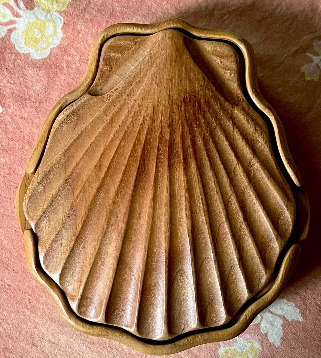 シェル レトロ木箱 『SHELL』Vintage wooden box Vintage Handmade Wood Box, Inlaid Wood Shell Design, Music