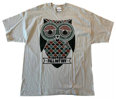 FALL OUT BOY EMO POP ROCK OWL T SHIRT DEADSTOCK 2008 TEE XXL