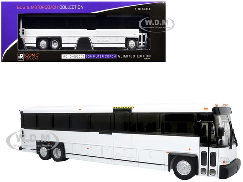 MCI D4500CT COMMUTER COACH BUS BLANK WHITE 1/50 BY ICONIC REPLICAS 50-0542