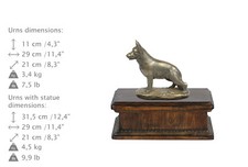 German Shepherd, dog exclusive urn made of cold cast bronze, Art Dog, USA 
