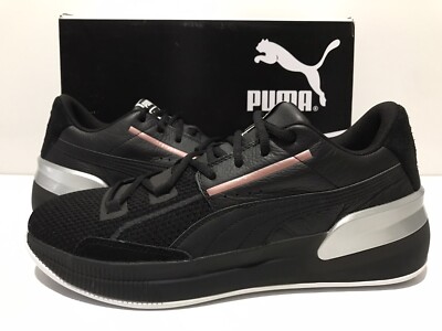 PUMA Clyde Hardwood Metallic Black/Puma/Silver 194044-01 Sz 10-12