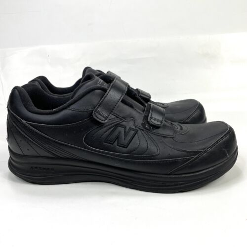 New Balance 577 Leather 2 Strap Walking Shoe Men 12 4E Extra Wide Black