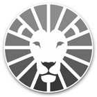 2 x Vinyl Stickers 30cm (bw) - Africa Lion Cartoon Mascot Face  #40493