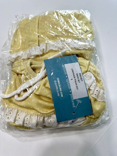 Wildling Well Dressed Wolf Yellow Polka Dot Lemonade Swim Bikini Size 8 NWT - Picture 2 of 3