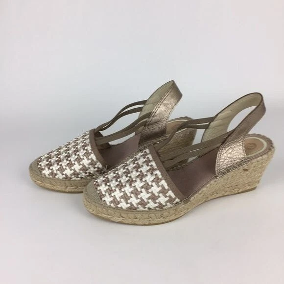 Vidorreta Womens Taupe Woven Wedge Espadrille Sandals Spain size EU 41 US 11 - Image 3 of 4
