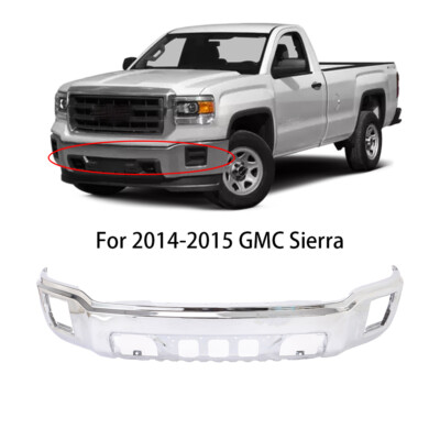 New Front Bumper Chrome Silver Fit For 2014-2015 GMC Sierra 1500 With Fog Light