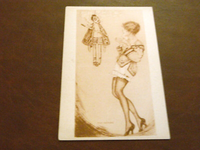 ORIGINAL MAX BRUNING SIGNIERTE JUGENDSTIL GLAMOUR GEWAGTE POSTKARTE - PUPPE.