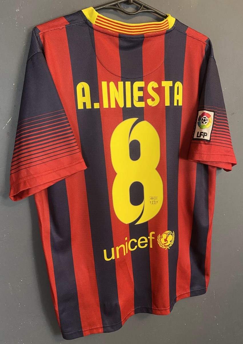 A. INIESTA 背番号8 サッカーシャツ 2008-09 Barcelona Home Shirt A.Iniesta #8 - 9/10 - (XXL)