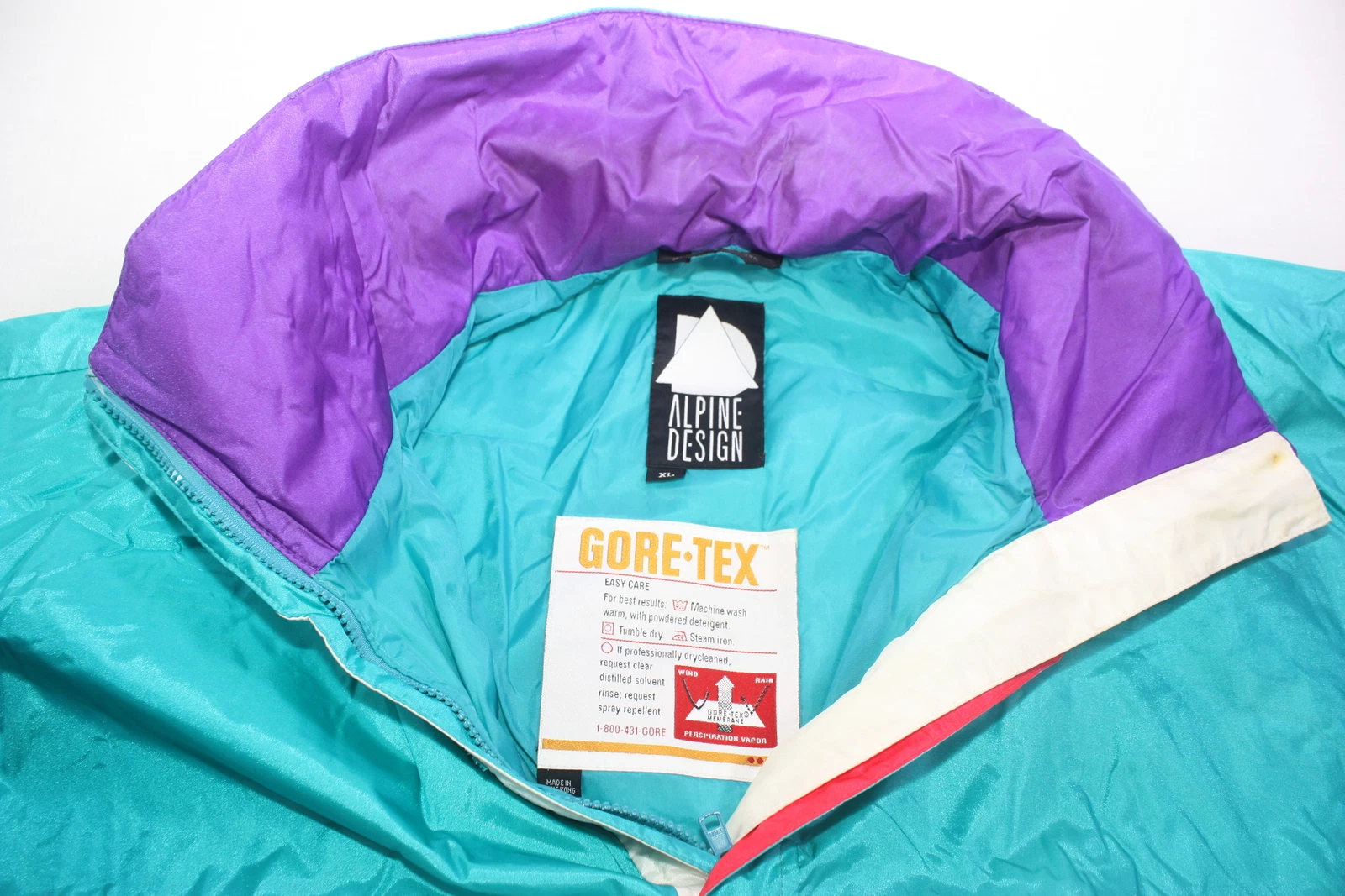 alpine-design vintage 90's neon gore-tex pullover ski jacket