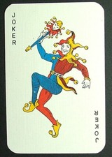 1 x Joker playing card single - Etablisements Six Vins Tournai Wine AD 420