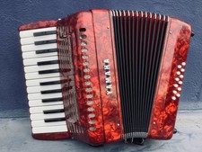  Working tested YAMAHA Accordion YA-12 Red 25 Keyboard 12 Bass