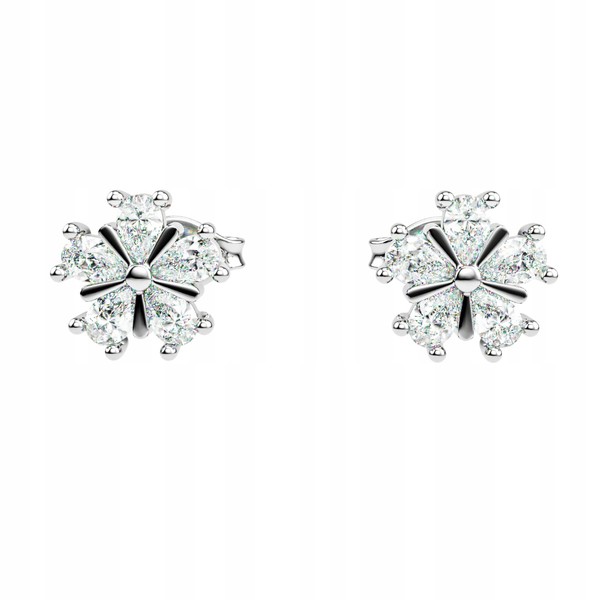 Schneeflocken Ohrringe Mit Zirkonia Schneeflocken Silber Ohrschmuck Weihnachten-image