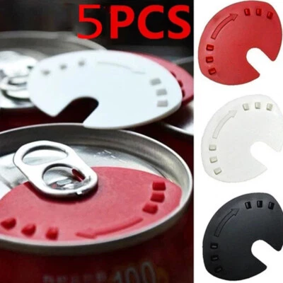 5pcs Soft Drink Beverage Can Lid Cap Soda Snaps Tops Cover Lock Sealer Protector