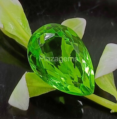 NATURAL CERTIFIED 16 CT LIGHT GREEN COLOR PERIDOT PEAR SHAPE LOOSE GEMSTONE EKP