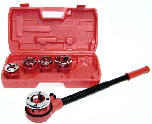 Pipe Threader with 5 Stock Dies Ratchet 
