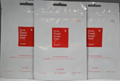 (3 PACK) COSRX Acne Pimple Master Patch, 24 Patches Each - EXP: 2/27