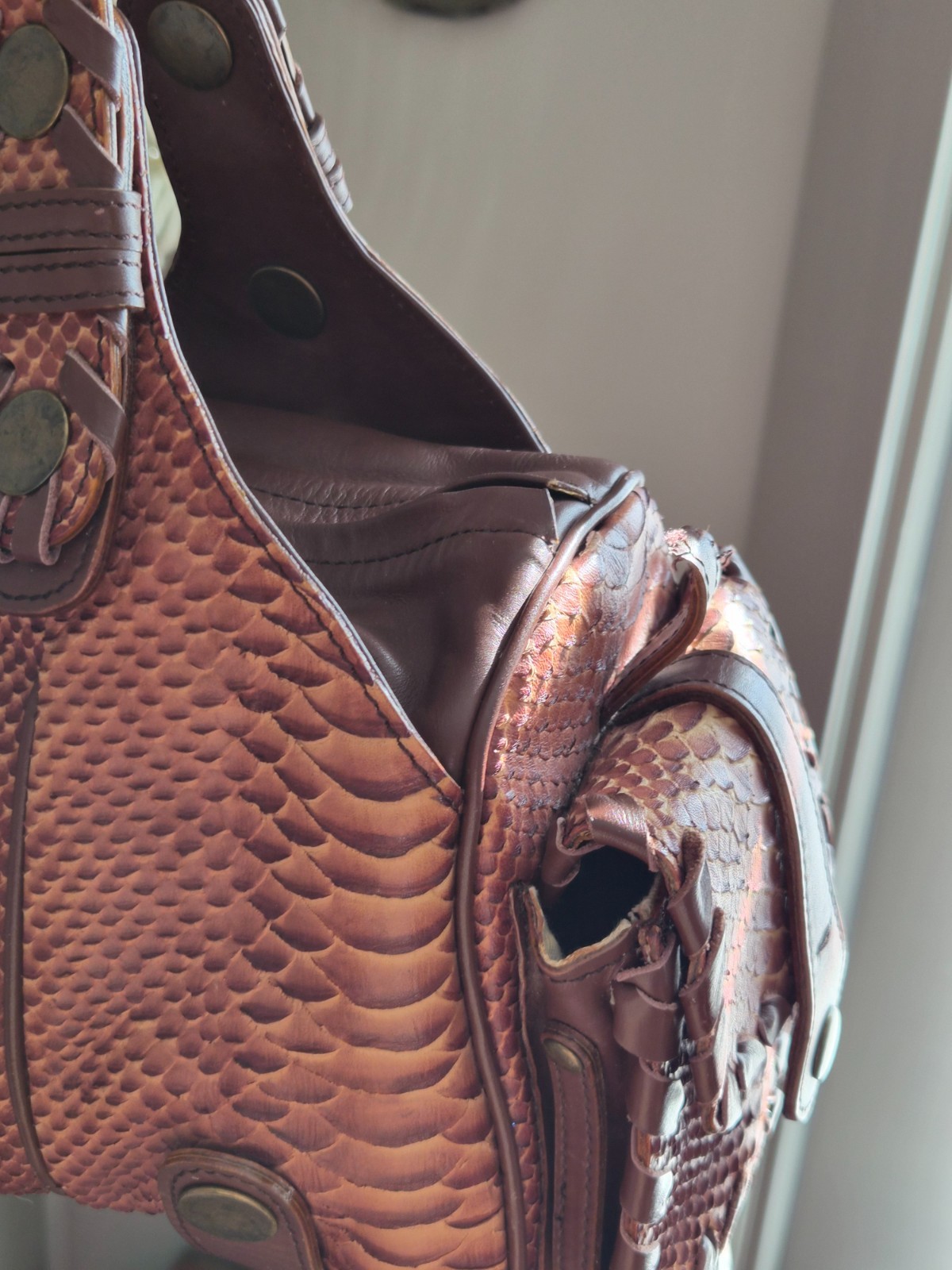 Vintage Chloe Silverado Python Shoulder Bag - image 7