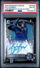 2025 Bowman Chrome - Kyle Karros 1st Bowman Auto Black /10 - PSA 8