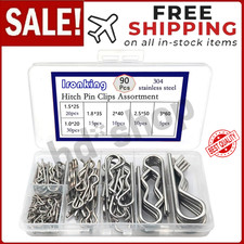 90 Pcs Stainless Steel Hitch Pin Clip R Retaining Pins Assortment Kit Trucks Rep 90 Pcs Stainless Steel Hitch Pin Clip R Retaining Pins Assortment Kit Trucks Rep