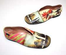 CAMPER TWINS SLIPPER BALLERINAS DAMENSCHUHE LANDSCHAFT ZYPRESSE  BAUM 38 #12-LÖ#