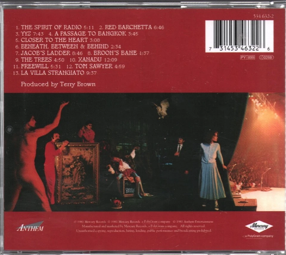 Rush Exit... Stage Left CD Europa Mercury 5346322 - Imagen 2 de 2