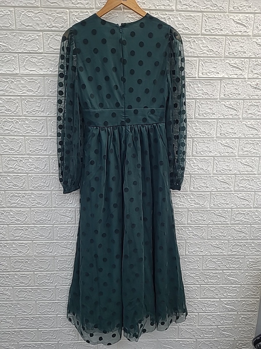 knee length dresses for ladies Christina Tulle Midi Dress-Black, Spots