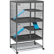 Ferret Nation Double Unit Small Animal Cage 4 Tiers with Pans Shelves Ramps and