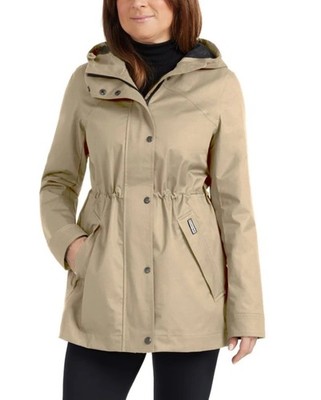 NWT Hunter Women's M Beige Hooded  Trench Jacket Cotton  G2194