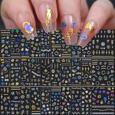 30 Sheets Gem Star Nail Stickers 3D Self Adhesive Luxurys Theme Nail Blue Gem