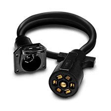 True Mods 3ft 7-Way Trailer Plug Wiring Harness [7-Pin Trailer Cord Extension...