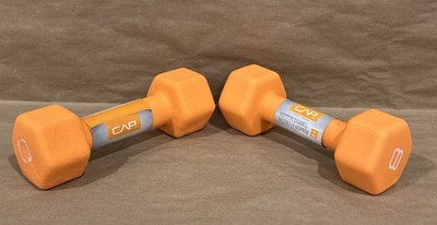 NEW CAP 8 LB Hex Neoprene Dumbbells Hand Weights Pair Set