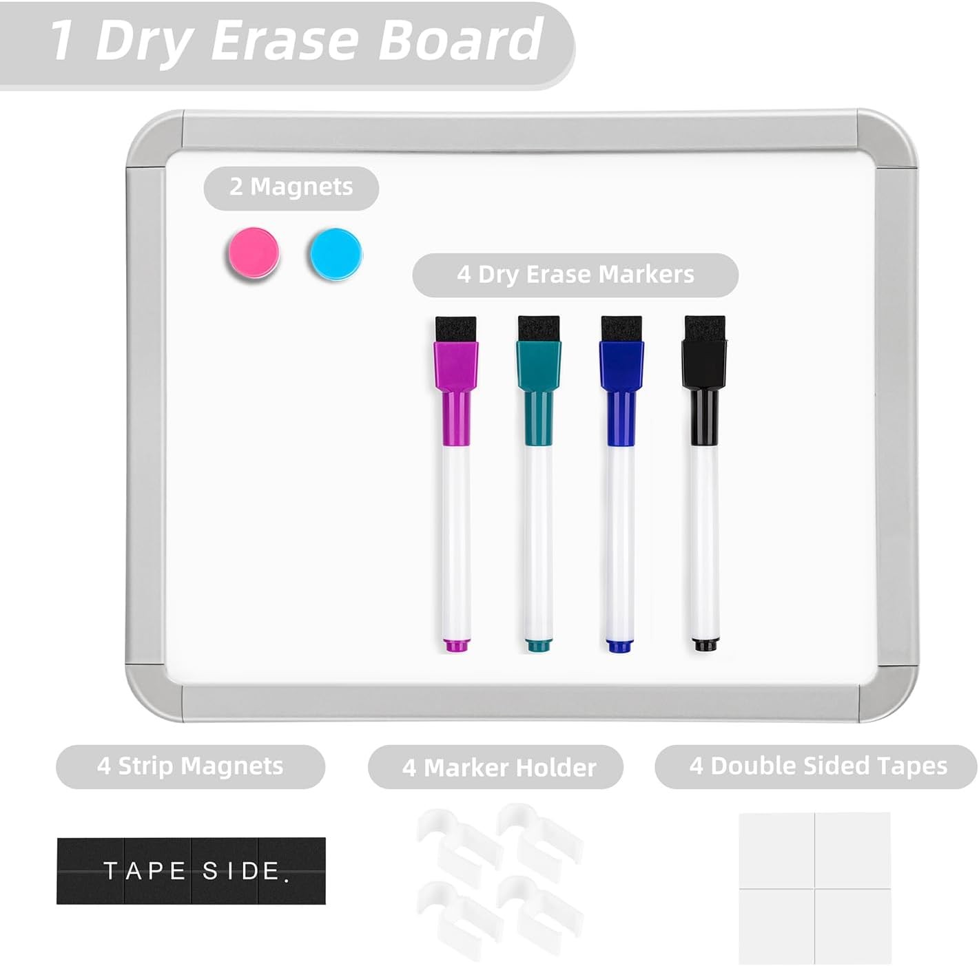 Small Dry Erase Whiteboard, 8.5 x 11 Inches White Board for Kids Students,Fridge