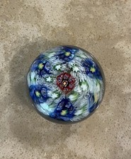 Murano Mini Millefiori Paperweight Miniature Art Glass 1.75