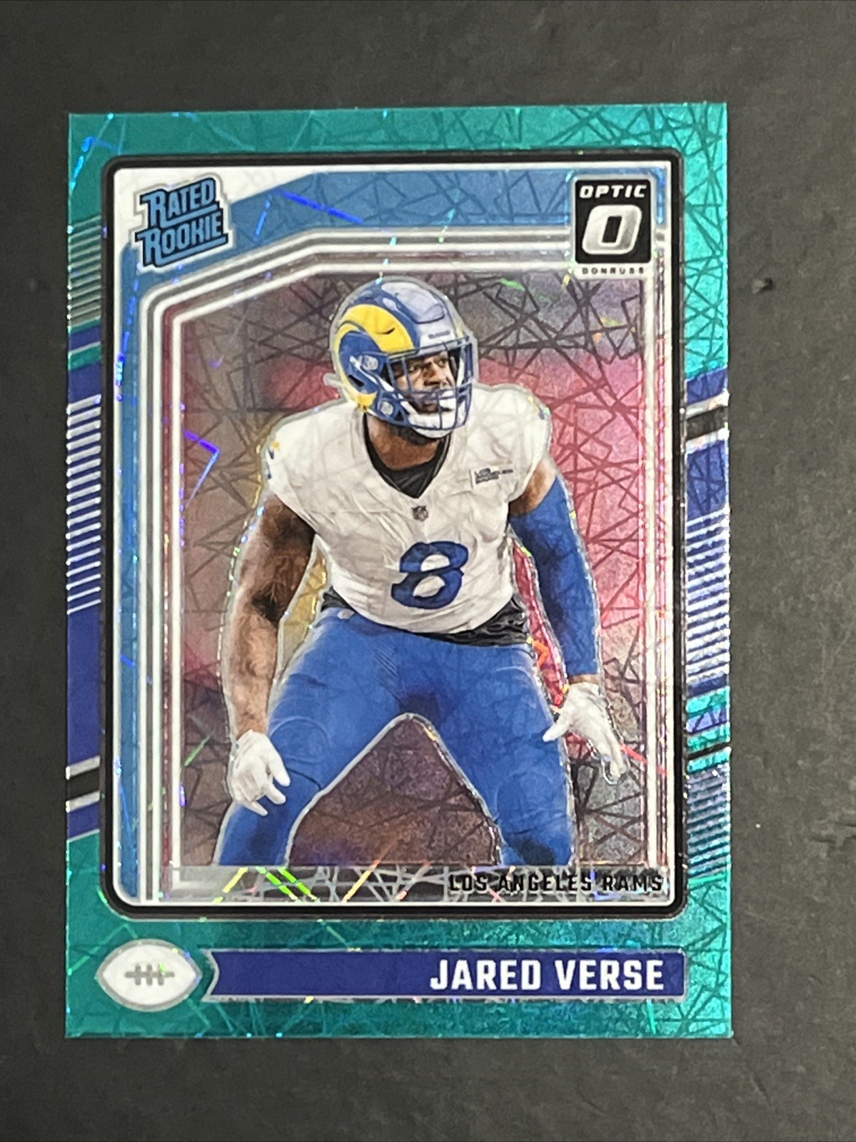 2024 Donruss Optic Football Jared Verse Teal Velocity #242 RC Los Angeles Rams