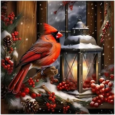 Christmas Diamond Art Kits for Adults - Cardinal Birds Diamond Painting Kits for