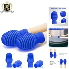 Durable Blue Silicone Drumstick Mute Tips - 4 Pack for Quiet Percussion Sessions