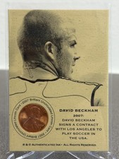 DAVID BECKHAM 2008 Authenticated ink Contract Signing Penny relic card, RARE