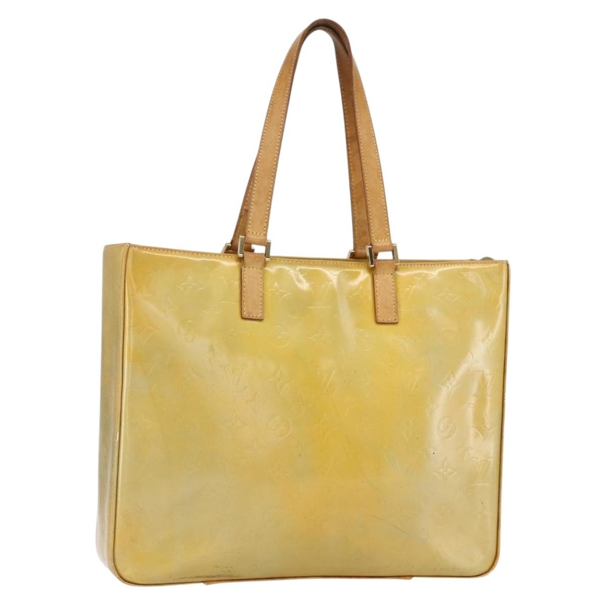 Borsa tote Louis Vuitton Monogram Vernis Columbus grigia M91028 LV originale gh1198